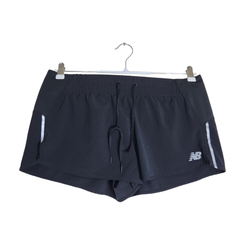 New Balance Running NB Dry Shorts Black Reflective Athletic Women Size L
